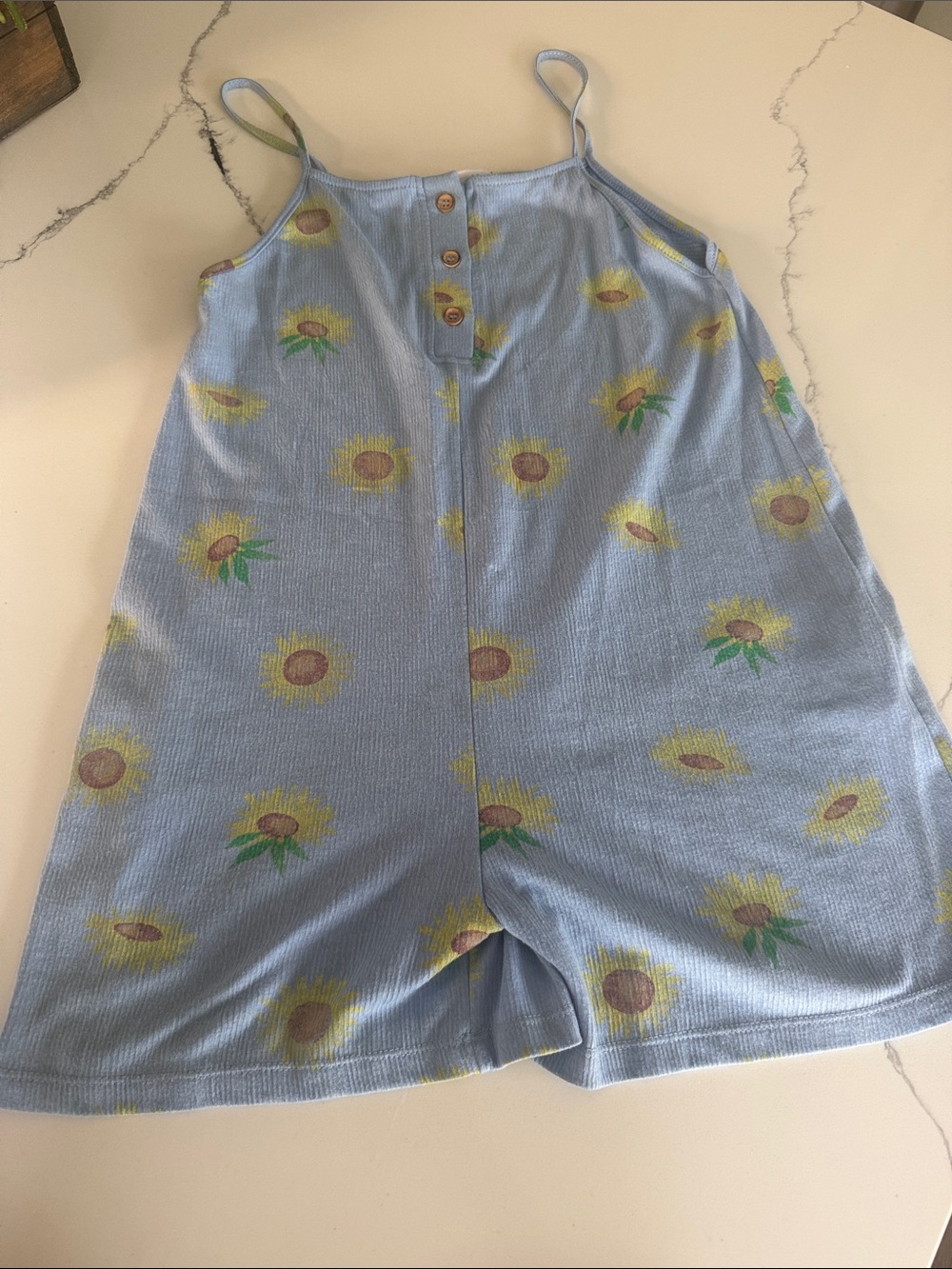 Zara Kids Sunflower Print Light Blue oversized Romper size 4-5 years
